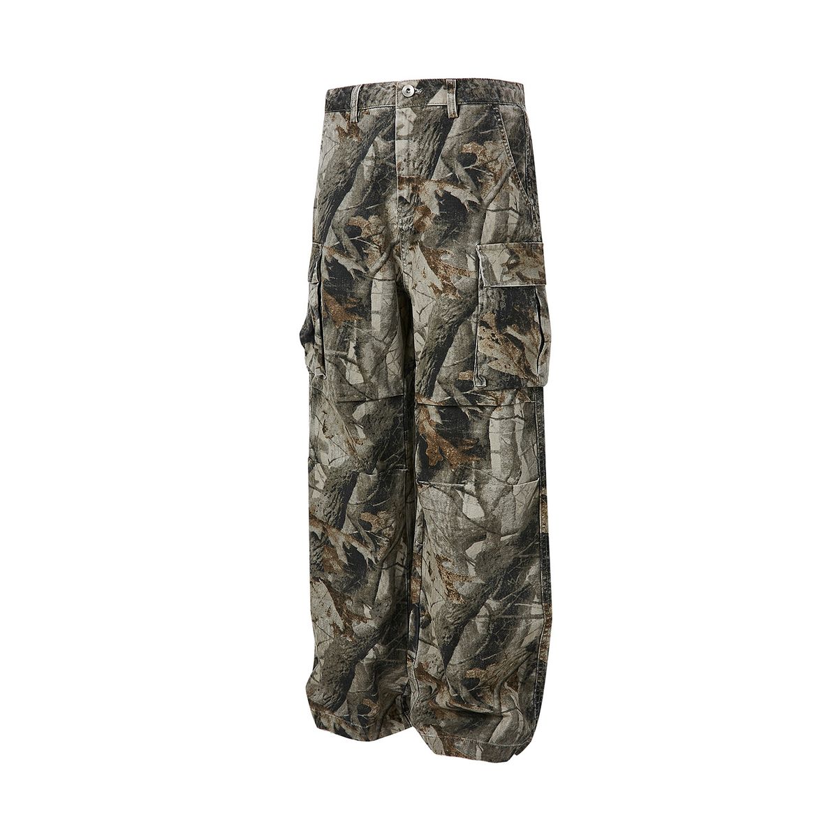 MADEEXTREME American Vintage Camouflage Print Casual Workwear Multi-Pocket Straight Loose Long Pants_viptrois.com