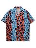 Men's Clothing Trendy Brand Niche Handsome Personality Short Sleeved Printed Shirt Men's Beach Couple Loose Retro Shirt Women_viptrois.com