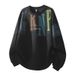 Men's Casual Korean Style Printed Round Neck Sweatshirt - Trendy Graphic Long Sleeve Pullover (M-4XL, White/Black/Deep Brown/Beige)_viptrois.com