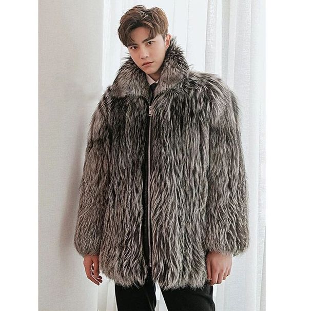 Men's Clothing Men's Fur Coat New Style Imitation Fox Fur Men's Fur Coat Winter Warm Casual Jacket_viptrois.com