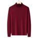 Pure Men's Fleece-Lined Thickened Sweater, Casual Autumn Winter High Neck Base Knitwear_viptrois.com