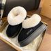 New thick soled suede fluffy slippers winter warm indoor home_viptrois.com