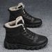 Men's High-top Work Martin Versatile Warm Cold-proof Cotton Shoes With Fleece Lining Thickened Snow Boots Winter Edition_viptrois.com
