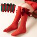 Girls Socks Spring And Autumn Children's New Year Red Middle Tube Socks Christmas Stockings Middle And Large Children Student Calf Socks_viptrois.com