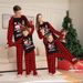 Christmas Letter plaid Christmas family suit printed home dress pajamas_viptrois.com