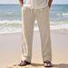 Men's Clothing Linen Breathable Wide Leg Pants For Men In Summer And Autumn Thin Loose Sports Loose Straight Casual Trousers For Men_viptrois.com