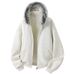 Retro Sherpa-Lined Hoodie – Unisex Vintage Open Front Cardigan With Faux Fur Trim, Oversized Streetwear Pullover For Men & Women (Black & Ash Gray)_viptrois.com