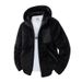 Men's Fleece Zip-Up Hooded Jacket – Korean Streetwear Style, Lightweight, Stand Collar (Black/Coffee/Khaki, S-XL, Fall Essential)_viptrois.com