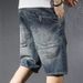 New Denim Shorts, Workwear Style, Loose Fit, Ripped, Trendy, Versatile, Japanese Retro, Summer Men's Shorts_viptrois.com