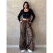 Men's Clothing Leopard Print Casual Trousers For Women, High Waisted Straight Leg, Loose Fit, Elegant Wide Leg Trousers, Floor Length Drape._viptrois.com