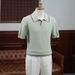 Men's Clothing Summer High End Style Breathable Men's Contrast Color Lapel Knitted Polo Shirt Casual Versatile Short Sleeved Men's T Shirt_viptrois.com