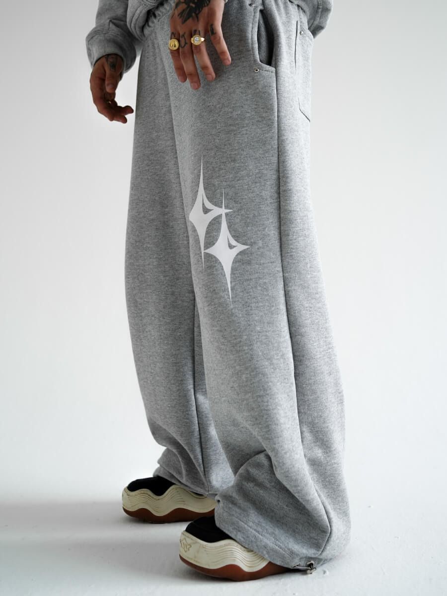 Streetwear Hoodie & Jogger Set - American Hip Hop Style Zip-Up Fleece-Lined Hooded Sweatshirt With Graphic Print, Matching Pants_viptrois.com