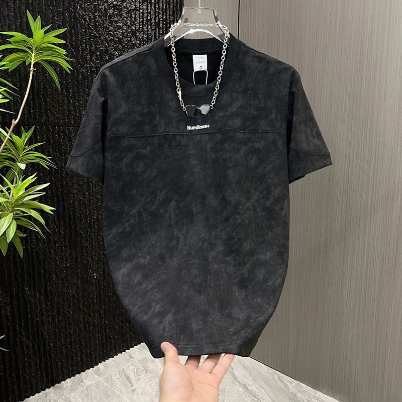 Men's Summer New Trend Solid Color Casual Thin Versatile Breathable Simple Round Neck Short Sleeve T-Shirt_viptrois.com