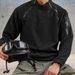 Cross-border European Code Autumn And Winter Crew Neck Double Zipper Arm Pocket Solid Color Outdoor Function Men's Tooling Sweater_viptrois.com