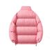 Unisex Letter-Print Winter Jacket – Windproof Stand Collar Padded Coat, Warm & Stylish (Black/Coffee/White/Pink)_viptrois.com