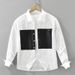 Splicing New Long Sleeved Shirt For Men, Fashionable And Versatile, Artistic And Casual Loose Top_viptrois.com