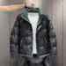 White Duck Down Jacket Men's Winter 2025 New Color Blocked Stand Up Collar Warm And Thick Fashionable Jacket_viptrois.com