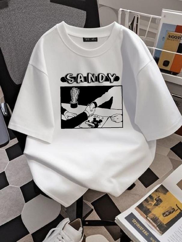 Sandy Alex G 90s Retro Style Unisex Short Sleeve T Shirt Heavy Cotton NH6438 Summer Graphic Soft Stretched Versatile Comfortable Streetwear_viptrois.com