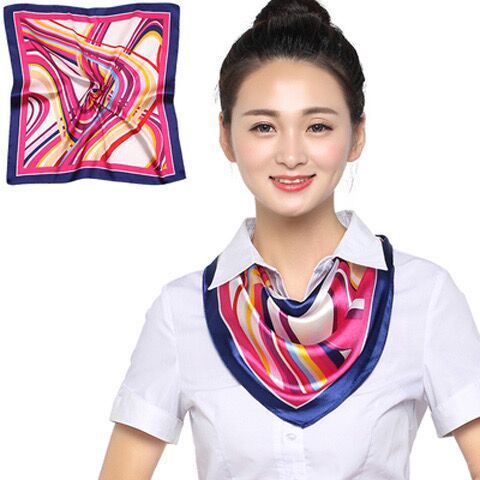 Stewardess Exclusive Spring And Autumn New Bank Small Professional Women's Square White-collar Business Scarf_viptrois.com