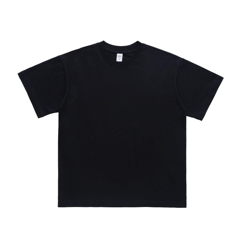 National Trend Brand Solid Color 285g Normal Collar Short Sleeve Loose Basic T-Shirt For Men_viptrois.com