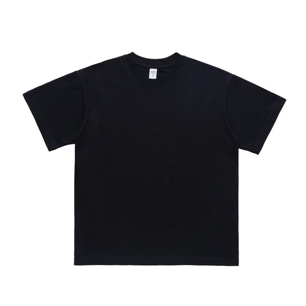 National Trend Brand Solid Color 285g Normal Collar Short Sleeve Loose Basic T-Shirt For Men_viptrois.com