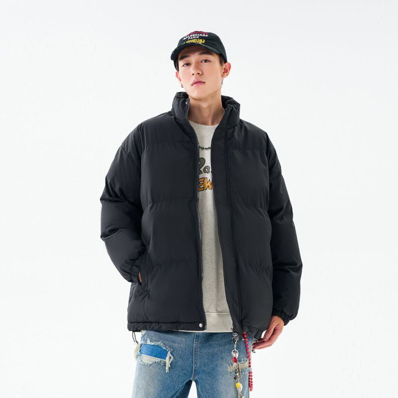 Padded Clothes Men's And Women's Loose Stand-up Collar Padded Jacket Thickened Casual Padded Clothes Couple Jacket_viptrois.com