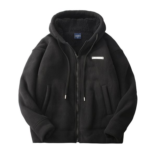 550G Heavy-duty Double-sided Fleece Cotton-padded Jacket Men's Winter Fleece Thickened Lamb Fleece Zipper Sweater Trendy Cotton Jacket_viptrois.com
