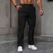 Men's Clothing New Leisure Jacquard Drawstring Loose Leisure Solid Color Pocket Sports Trousers Men_viptrois.com