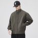 American Style Tough Guy Trend Stand Collar Workwear Jacket Men, New Autumn Simple Loose Pilot Coat For Men_viptrois.com