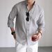 Men's Clothing Cotton And Linen Work Shirt Men's Breathable Slim Fit Long Sleeve Business Casual Commuter Shirt Linen Sunscreen Cardigan Thin_viptrois.com