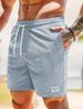 Men's Clothing Solid Color Lace Up Sports Pants Corduroy Simple Five Point Shorts Men's Shorts Casual Pants_viptrois.com