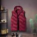 Men's Lightweight Quilted Nylon Jacket With Detachable Hood, Slim Fit Casual Zip-Up Vest For Autumn Winter (Black, Navy, Army Green, Burgundy, Blue)_viptrois.com