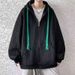 Men's Clothing Casual Zip-Up Hoodie With Drawstring, Lightweight Pullover Sweatshirt For Spring & Fall, Plain Color Loose Fit Streetwear Jacket_viptrois.com