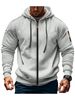 K Men's Hoodie With Zipper, Multiple Pockets, Embroidered Chest Badge, Cardigan, Sports And Casual Hoodie_viptrois.com