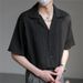 Men's Clothing Summer New Short Sleeve Shirt Men's Handsome Ice Silk Half Sleeve Shirt Men's Casual Five Point Sleeve Top_viptrois.com