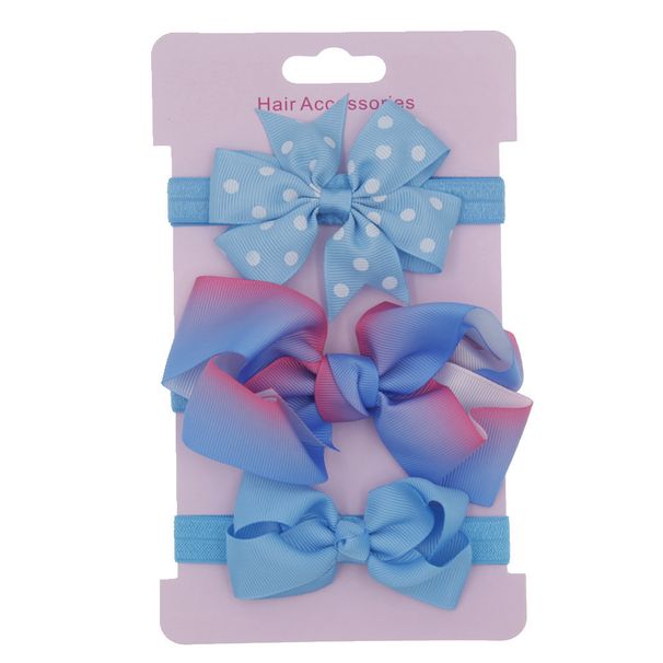 New Children's Hair Accessories Bow Headband Three Piece Set Baby Headdress Headband Card Set Factory Direct Sales_viptrois.com