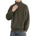 Half-zipper Stand-up Neck Sweater Men's Autumn And Winter Retro Thickened Men's Solid Color Simple Casual Top Jacket Men_viptrois.com
