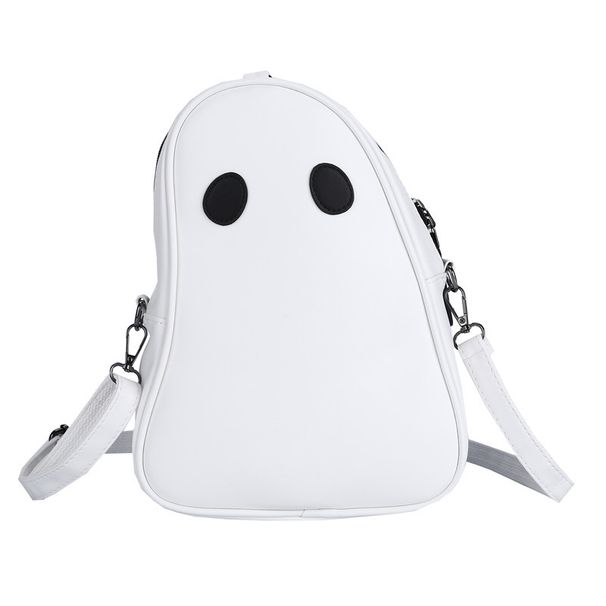 Spooky Ghost Crossbody Bag For Halloween - Trendy PU Shoulder Bag With Zipper Pocket, Stylish Unisex Accessory For Daily Outfits _viptrois.com