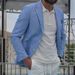 Men's Suit Loose Yarn Dyed Striped Thin Casual Suit Jacket_viptrois.com