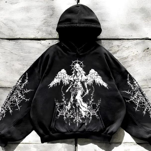 Men's Clothing Hooded Sweatshirt Pullover Hoodie Winter High Street Unisex Sweatshirt_viptrois.com