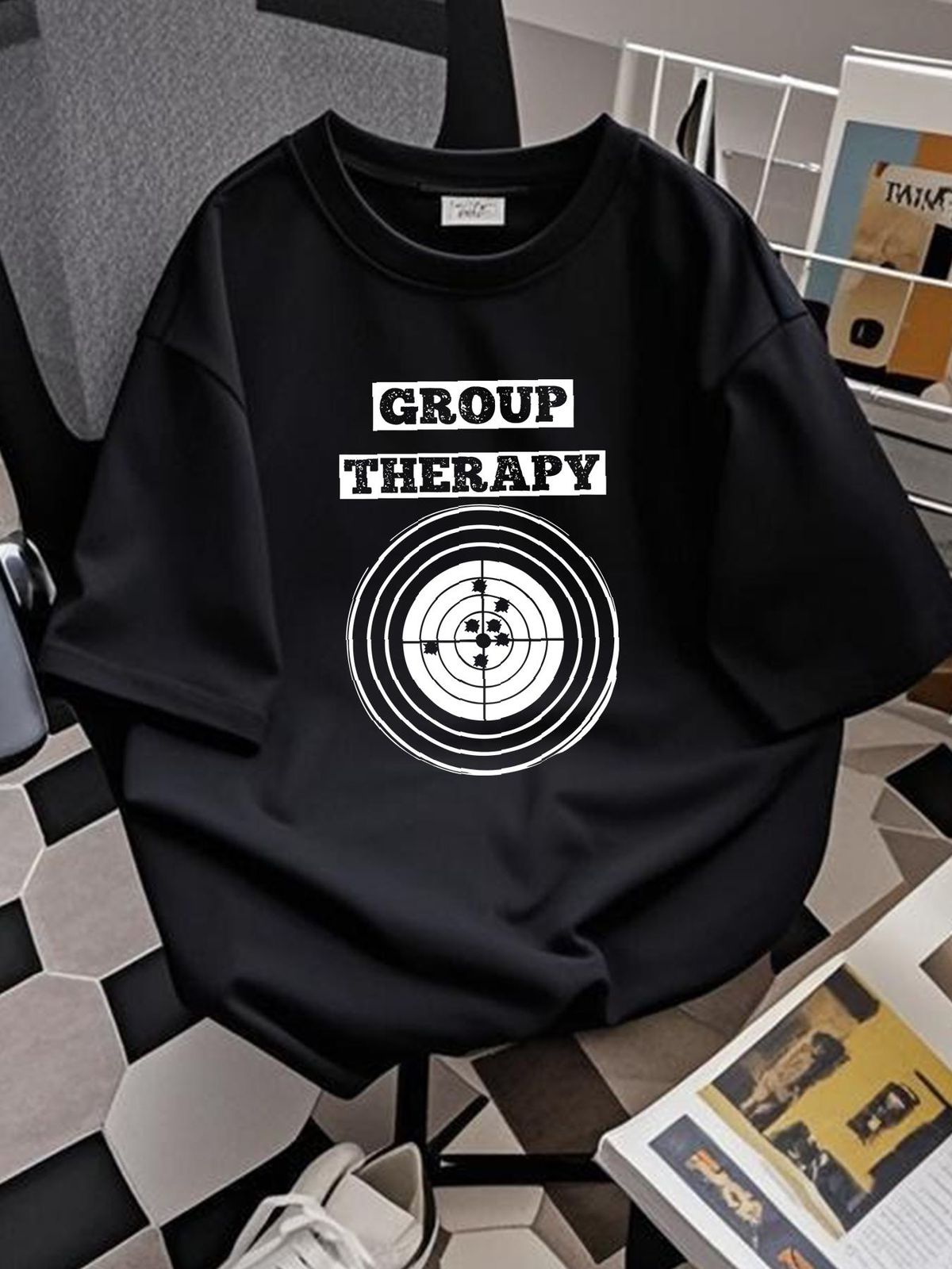 Group Therapy T Shirt 2nd Amendment Gun Laws Rights T-shirt Shooting Range Shirt Top For Everyday Wear Stretched Slightly Streetwear Fashion_viptrois.com
