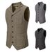 Men's Herringbone Single-breasted Vest Men's Suit Vest_viptrois.com