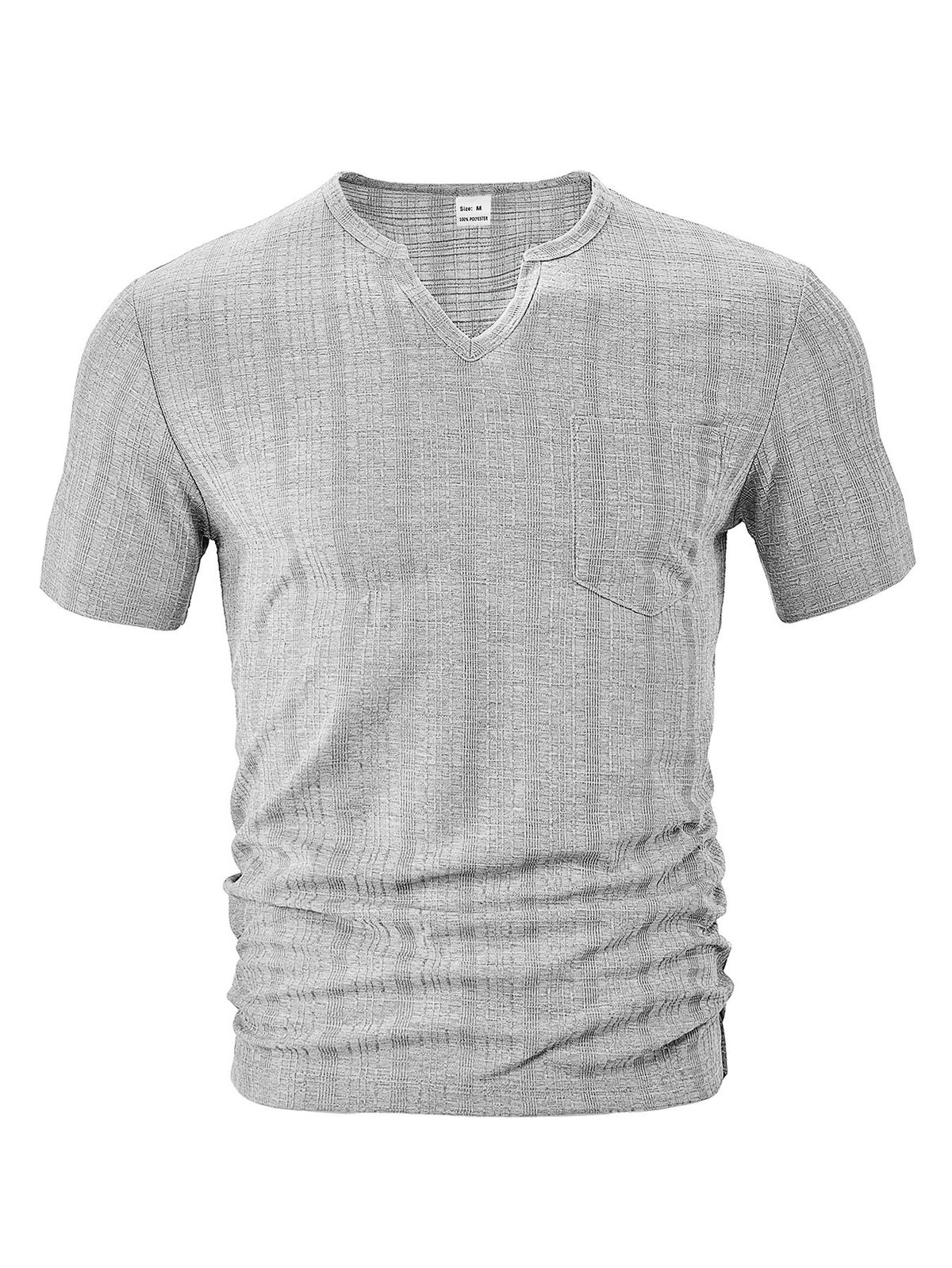 Men's Clothing European And American Spring And Autumn Men's Jacquard Small Square Round Neck Jacket Casual Loose Business T Shirt Short Sleeve_viptrois.com