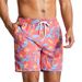 Men's Clothing Quick Drying Beach Pants Striped Printed Washed Fabric Swimming Trunks Large Size Casual Shorts_viptrois.com