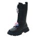 Kids Shoes Girls Boots Children's Boots New Plus Velvet Medium And Large Children's Long Boots Two Cotton High Boots All Match Leather Boots_viptrois.com