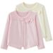 2025 Korean Version Of Small And Medium Children's Knitted Cardigan Jacket Cotton Bow Girl Small Shawl Air Conditioning Shirt One Piece Delivery_viptrois.com