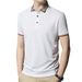 Men's Middle-aged Stretch Non-pilling Summer Loose Short Sleeve Non-iron Slim Fit Turn-down Collar Polo Shirt High_viptrois.com