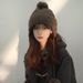 2024 Autumn/Winter Green Knitted Wool Women's Ear Protector Flying Warm and Versatile, Show off Face Small Skiing Lei_viptrois.com