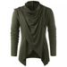 Exclusive Men's Clothing Fashionable Solid Color Cardigan Design Men's Long Sleeved T Shirt_viptrois.com