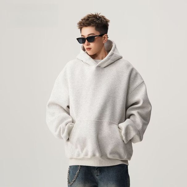 Hoodie, Autumn And Winter Trendy Brand, Solid Color, Loose Fit, Hard And Versatile Jacket_viptrois.com
